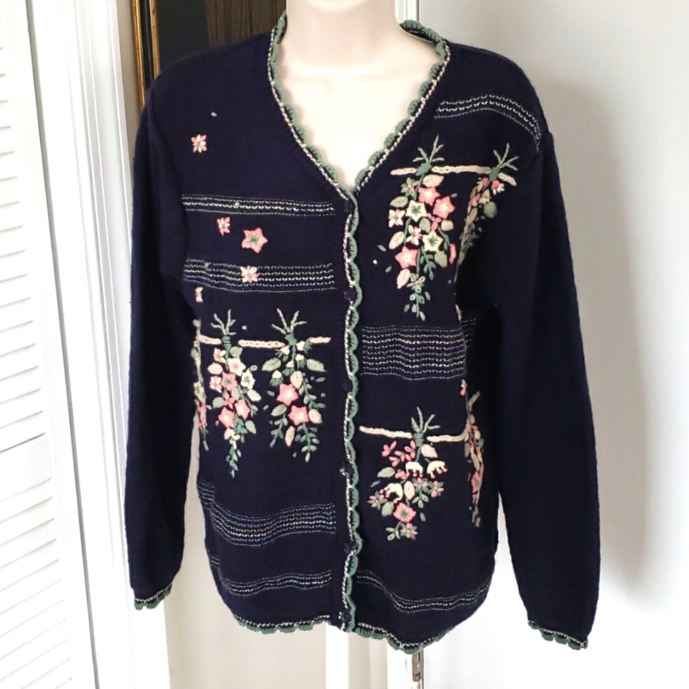 Vintage Northern Reflections Floral Sweater Size S